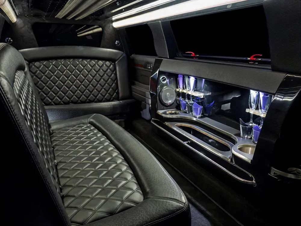 8 passenger stretch limousine interior