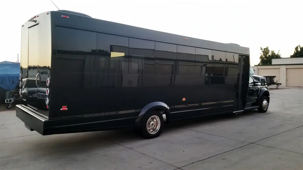 25 passenger black party bus used for Temecula wine tours