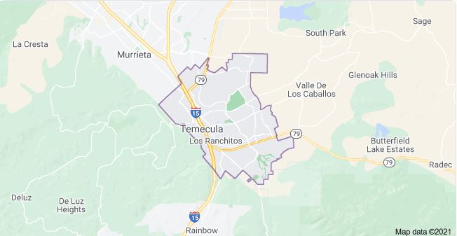 Map of Temecula, CA